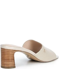 Dune London Mazy Leather Block Heel Slide Sandals