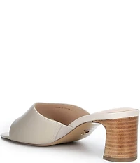 Dune London Mazy Leather Block Heel Slide Sandals