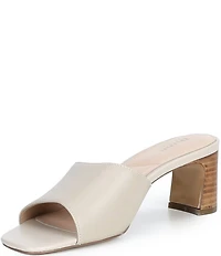 Dune London Mazy Leather Block Heel Slide Sandals