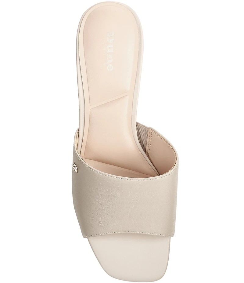 Dune London Mazy Leather Block Heel Slide Sandals