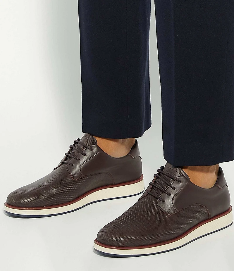 Dune London Men's Bow Embossed Leather Oxfords