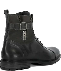 Dune London Men's Call Leather Cap Toe Zip Buckle Hardware Boots