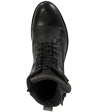 Dune London Men's Call Leather Cap Toe Zip Buckle Hardware Boots