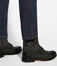 Dune London Men's Call Leather Cap Toe Zip Buckle Hardware Boots