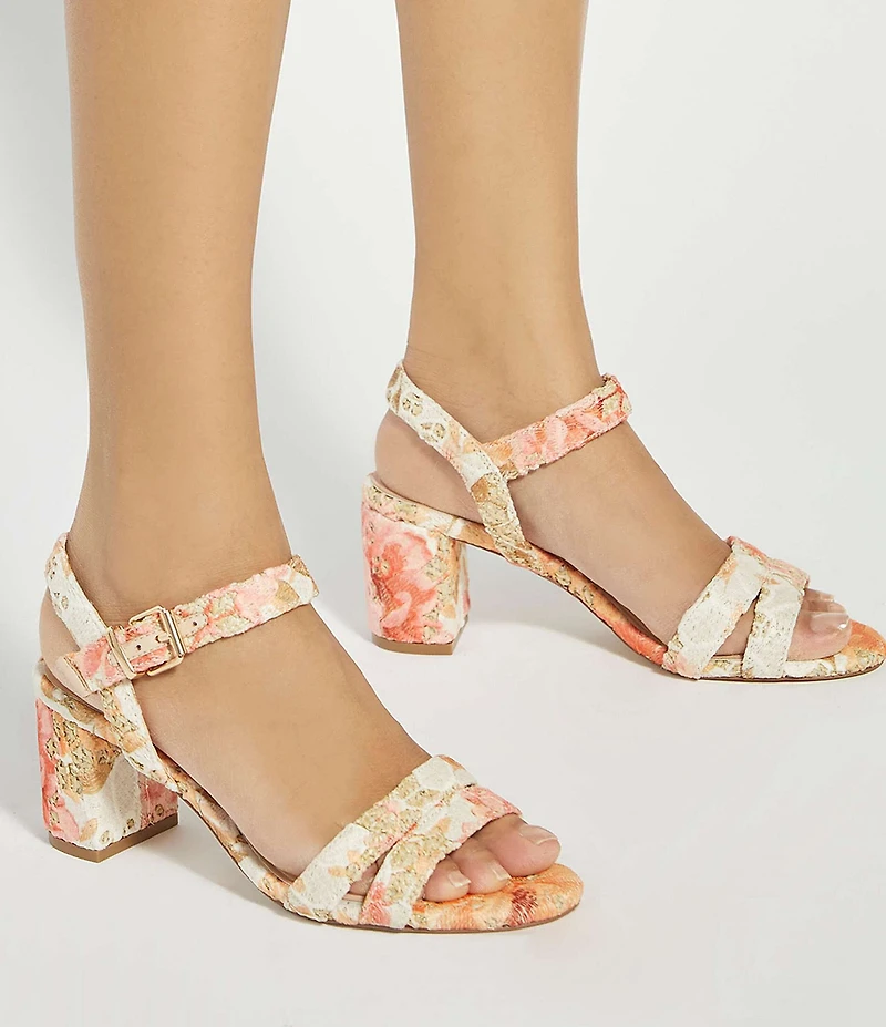 Dune London Merisa Floral Print Dress Sandals