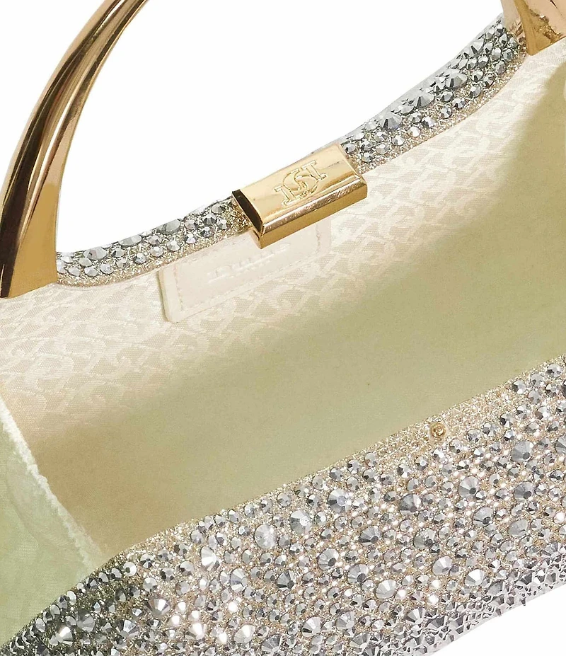 Dune London Metallic Embellished Beamings Handle Clutch Bag