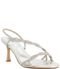 Dune London Milene Rhinestone Metallic Twist Strap Dress Sandals