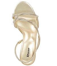 Dune London Milene Rhinestone Metallic Twist Strap Dress Sandals