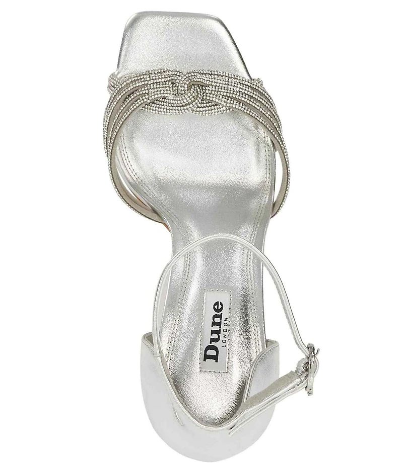Dune London Militant Metallic Rhinestone Dress Sandals