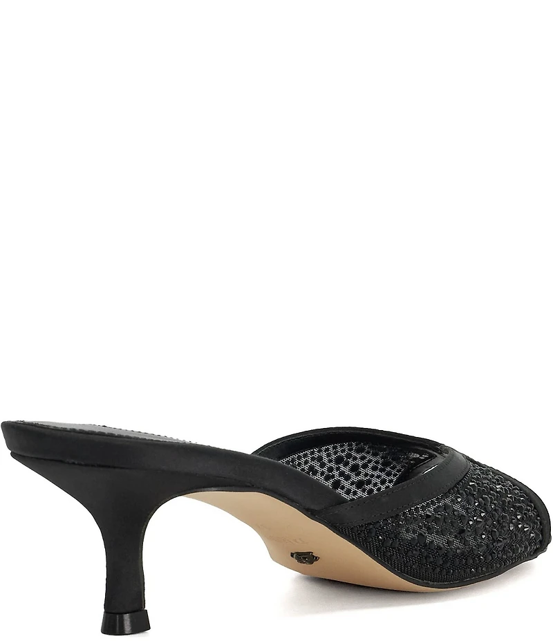 Dune London Milo Metallic Rhinestone Mesh Dress Slide Sandals