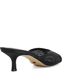 Dune London Milo Metallic Rhinestone Mesh Dress Slide Sandals