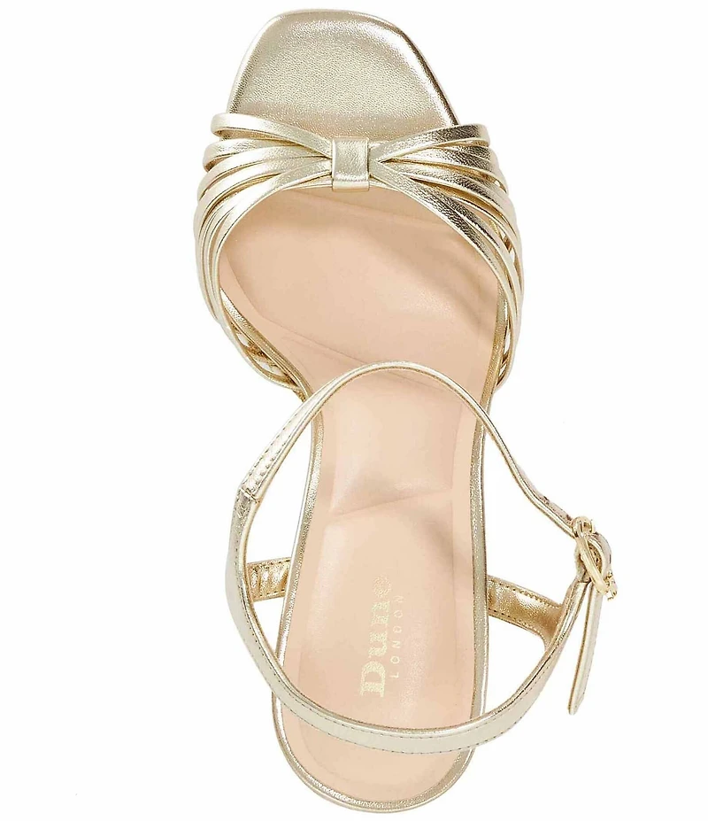 Dune London Minogue Leather Basketweave Block Heel Platform Sandals