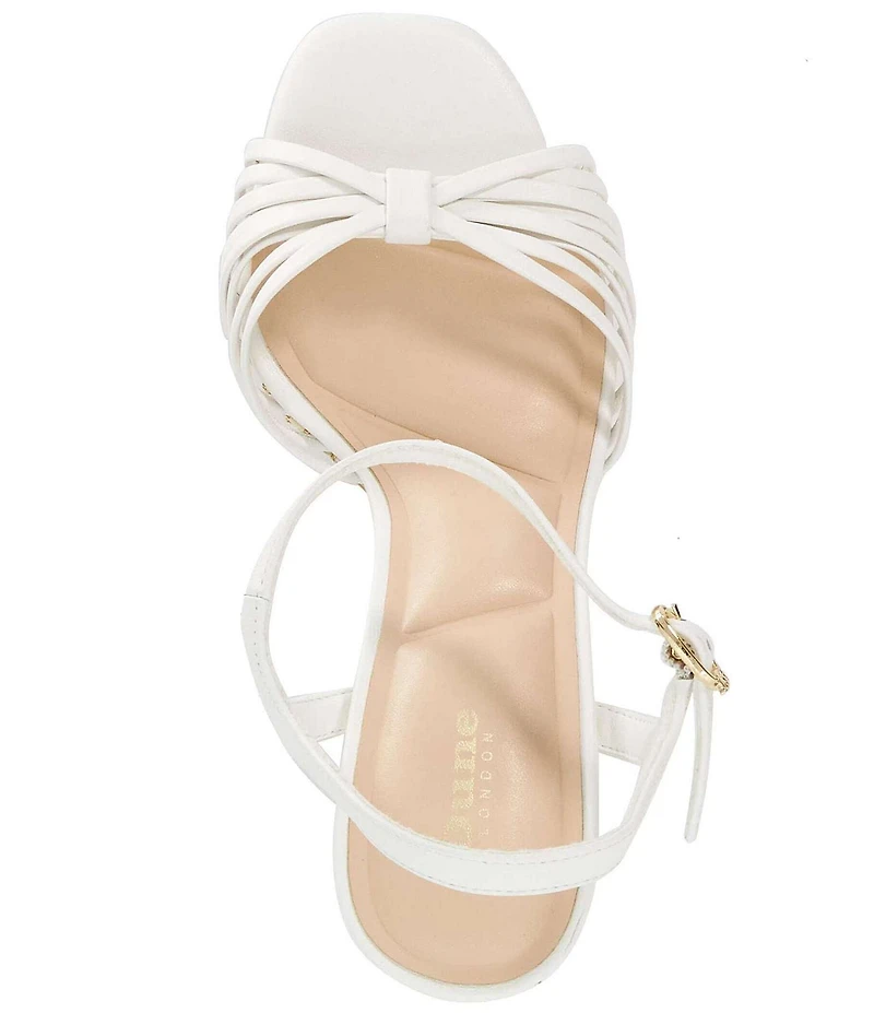 Dune London Minogue Leather Basketweave Block Heel Platform Sandals