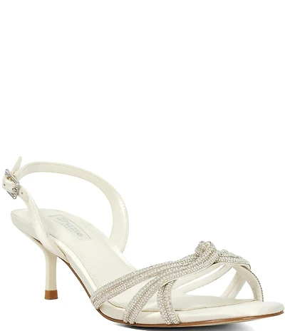 Dune London Moments Crystal Embellished Satin Dress Sandals