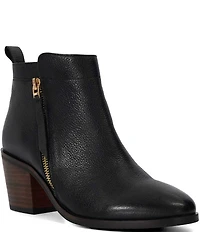 Dune London Paicing Leather Block Heel Ankle Booties