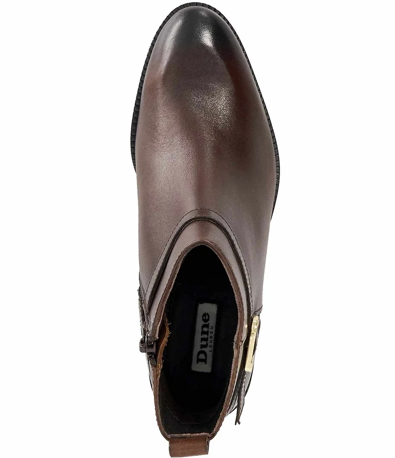 Dune London Pemma Leather Ankle Booties