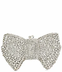 Dune London Silver Enchant Diamante Embellished Bow Bag