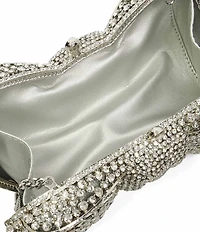 Dune London Silver Enchant Diamante Embellished Bow Bag
