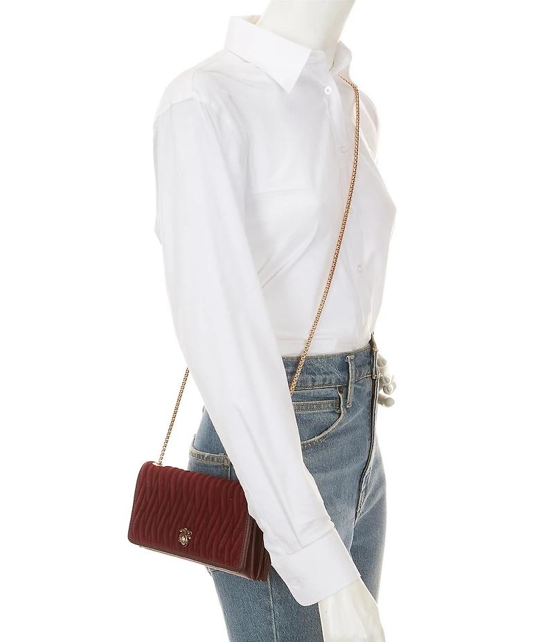 Dune London Strong Quilted Suede Crossbody Bag