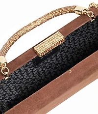 Dune London Beaut Suede Rhinestone Handle Clutch