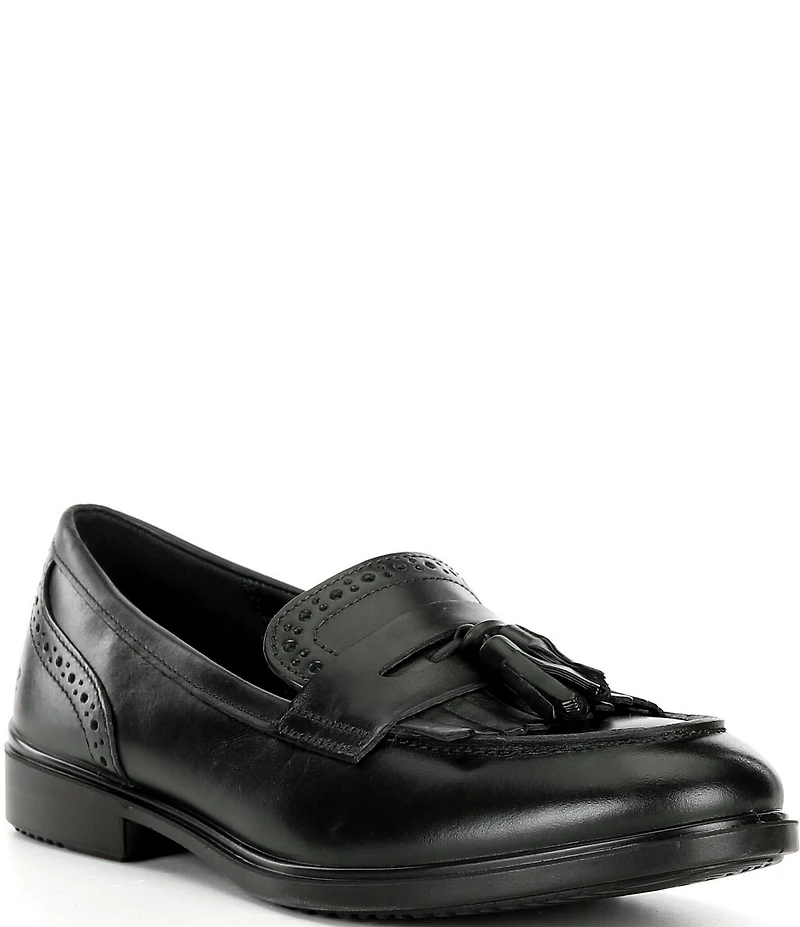 ECCO Women's Classic Tassel Leather Brogue Detail Loafers