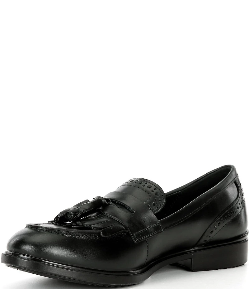 ECCO Women's Classic Tassel Leather Brogue Detail Loafers
