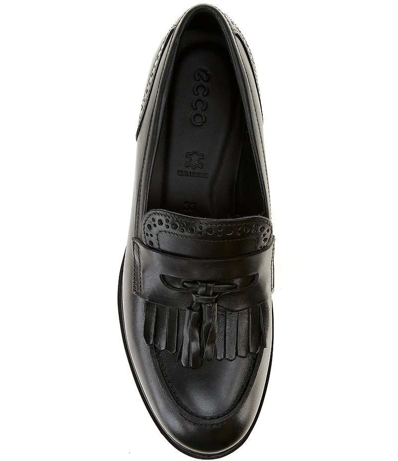 ECCO Women's Classic Tassel Leather Brogue Detail Loafers
