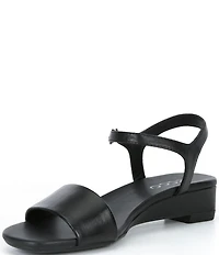 ECCO Astrid Leather Ankle Strap Wedge Sandals