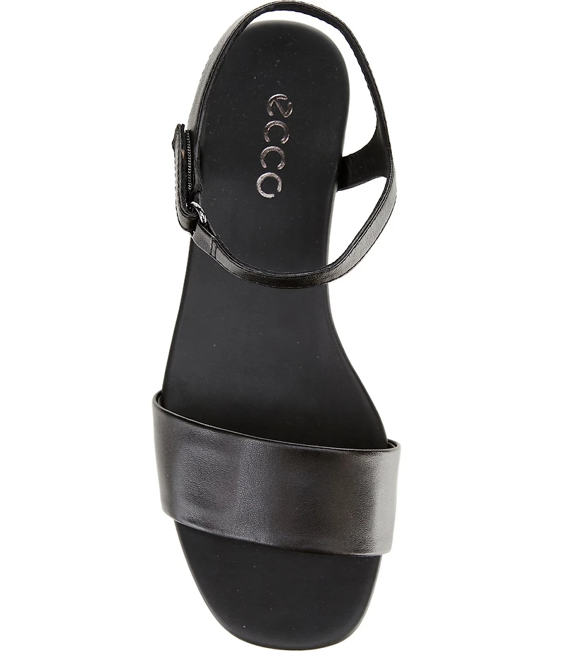 ECCO Astrid Leather Ankle Strap Wedge Sandals