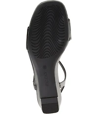 ECCO Astrid Leather Ankle Strap Wedge Sandals