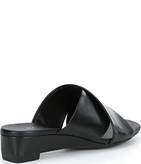 ECCO Astrid Leather Criss-Cross Banded Wedge Slide Sandals