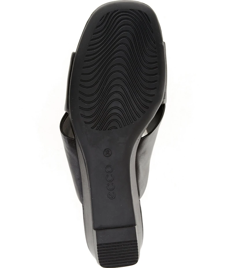 ECCO Astrid Leather Criss-Cross Banded Wedge Slide Sandals