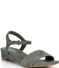 ECCO Astrid Suede Ankle Strap Wedge Sandals