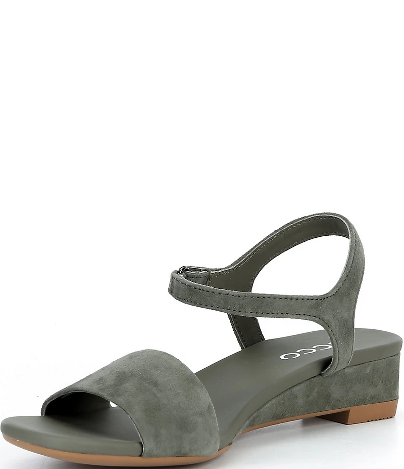 ECCO Astrid Suede Ankle Strap Wedge Sandals