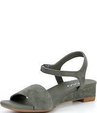 ECCO Astrid Suede Ankle Strap Wedge Sandals
