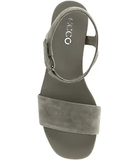 ECCO Astrid Suede Ankle Strap Wedge Sandals