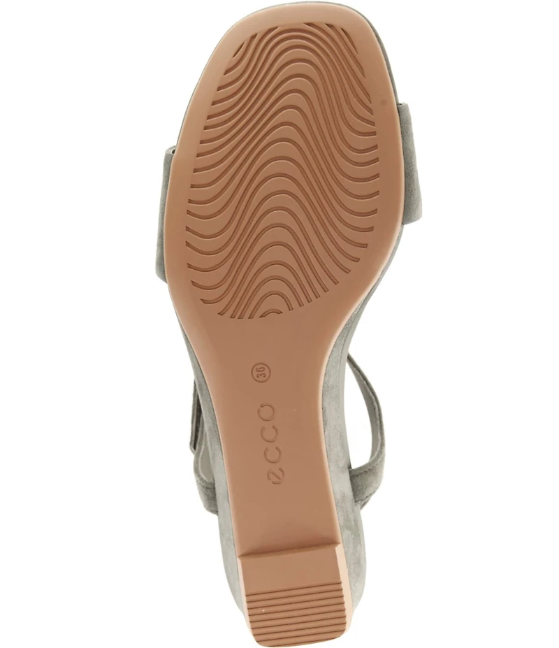 ECCO Astrid Suede Ankle Strap Wedge Sandals