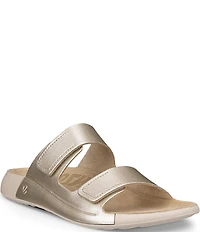 ECCO Women's Cozmo 2.0 Leather Banded Slide Sandals