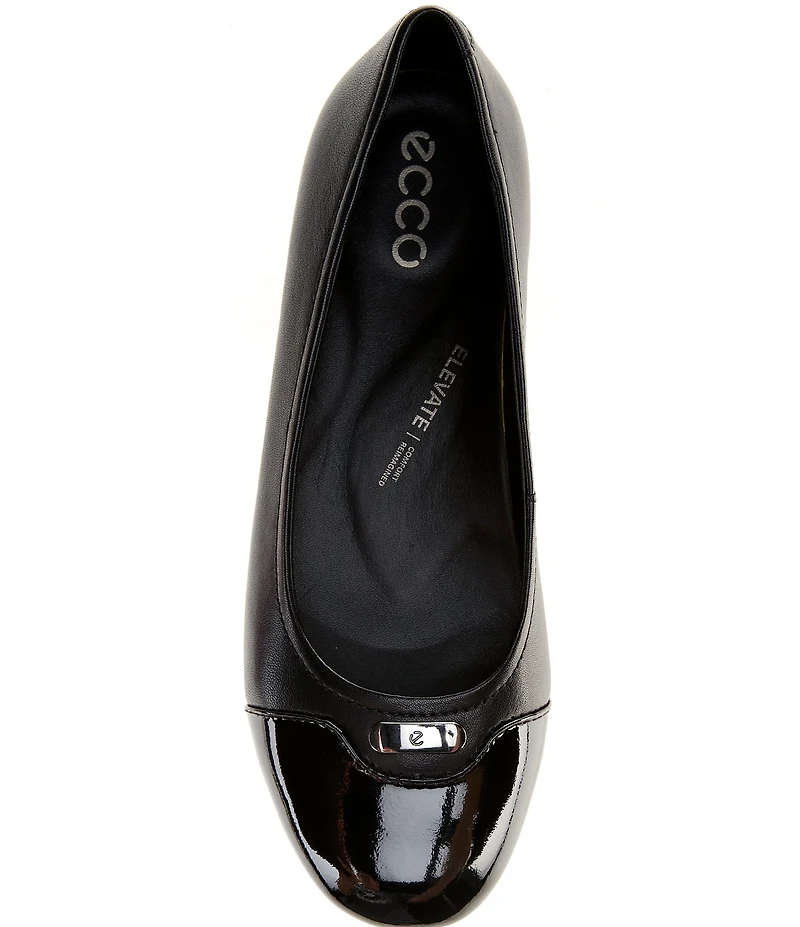 ECCO Elevate Patent Leather Toe Cap Ballet Flats