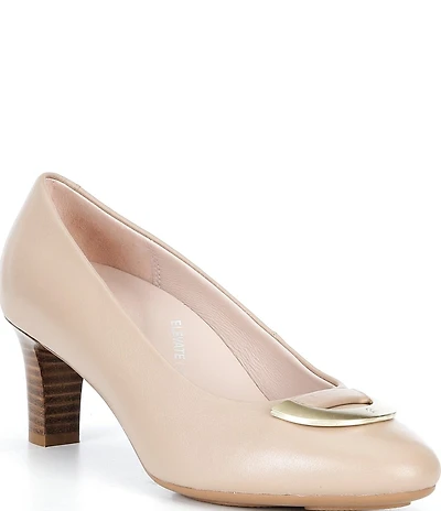 ECCO Elevated Leather Hardware Pumps