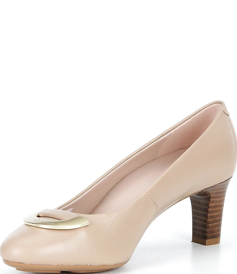 ECCO Elevated Leather Hardware Pumps