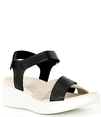 ECCO Flowt Leather Wedge Platform Sandals