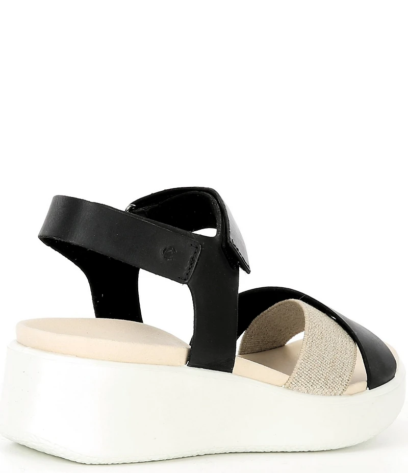 ECCO Flowt Leather Wedge Platform Sandals