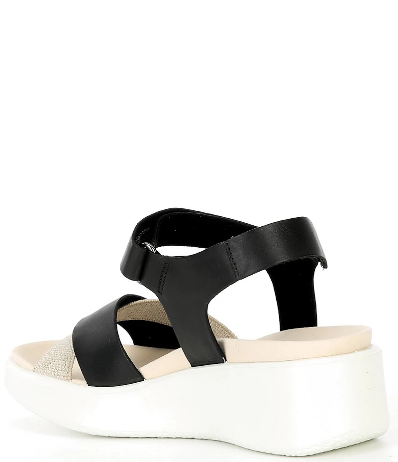 ECCO Flowt Leather Wedge Platform Sandals