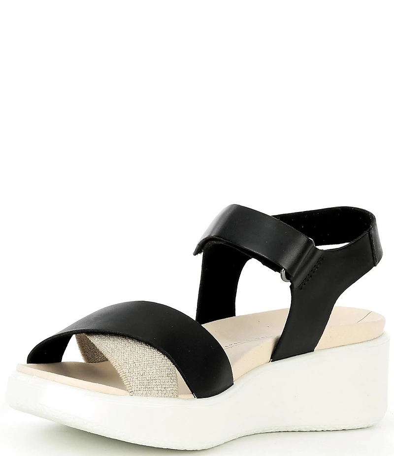 ECCO Flowt Leather Wedge Platform Sandals