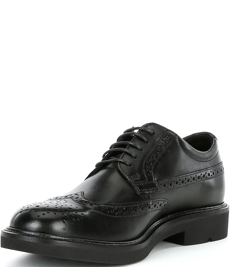 ECCO Men's Metropole London Leather Wingtip Brogue Detail Oxfords