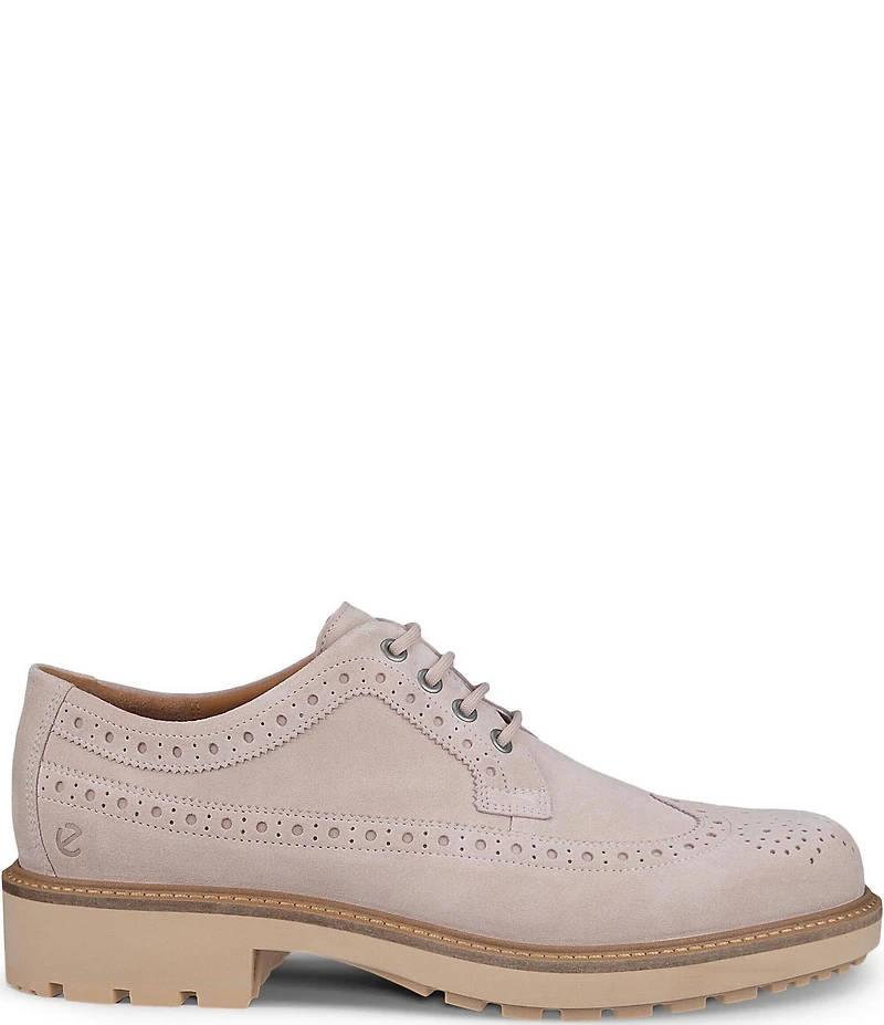 ECCO Men's Metropole Oslo Suede Brogue Detail Wingtip Oxfords
