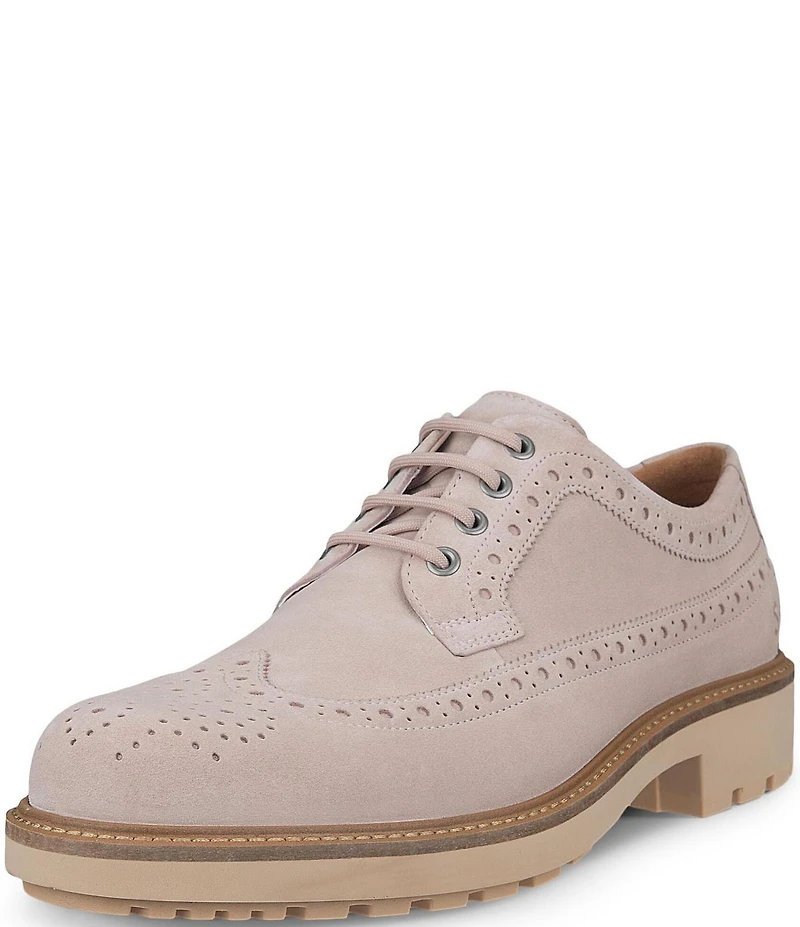 ECCO Men's Metropole Oslo Suede Brogue Detail Wingtip Oxfords