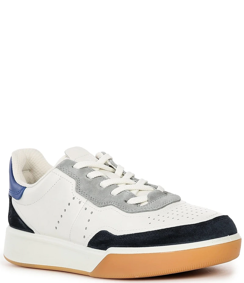 ECCO Men's Street Court Perforated Leather Sneakers
