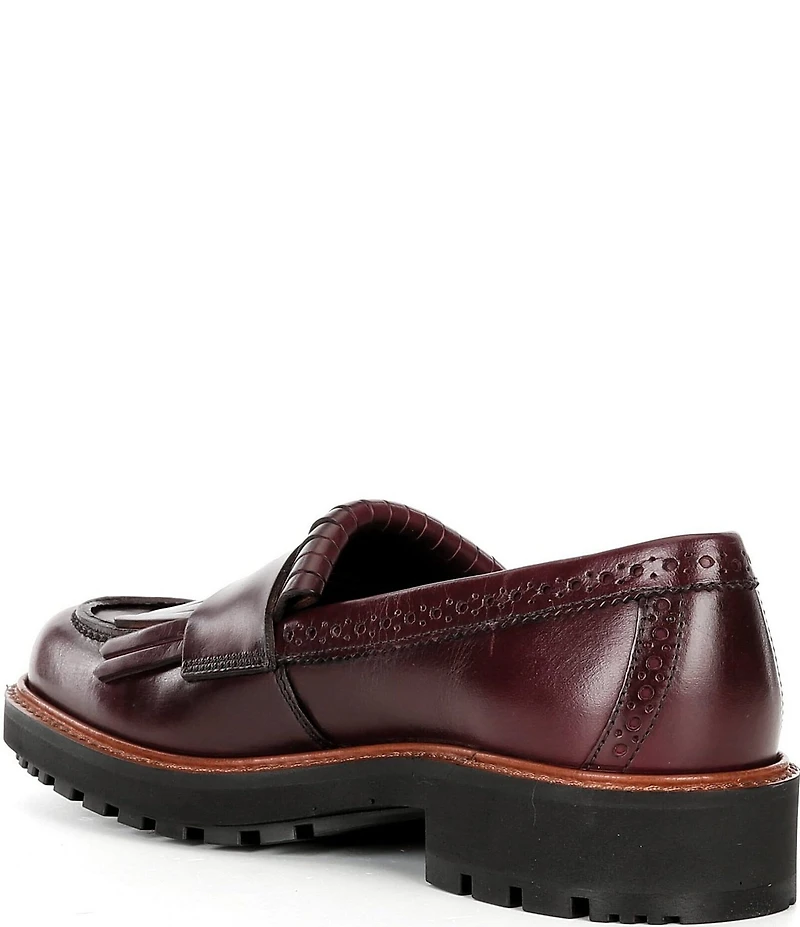 ECCO Metropole Oslo Leather Kiltie Brogue Detail Penny Loafers